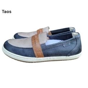 Taos Upward Leather Slip On Casual Loafer Casual Sneaker Blue Gray Pod Women 10